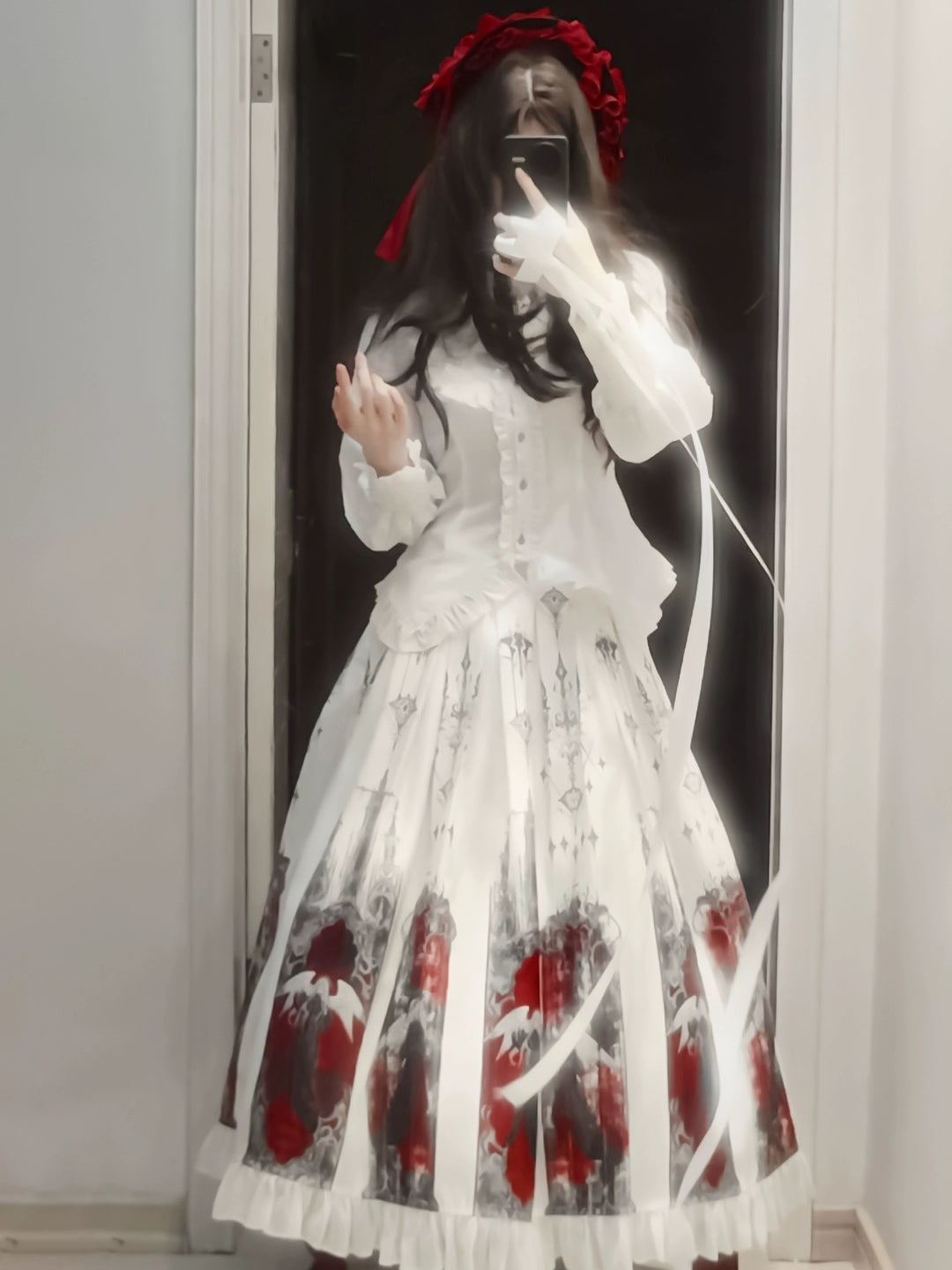 Luoluan Lolita - Fallen Angel - Printed Gothic Lolita Skirt Outfit