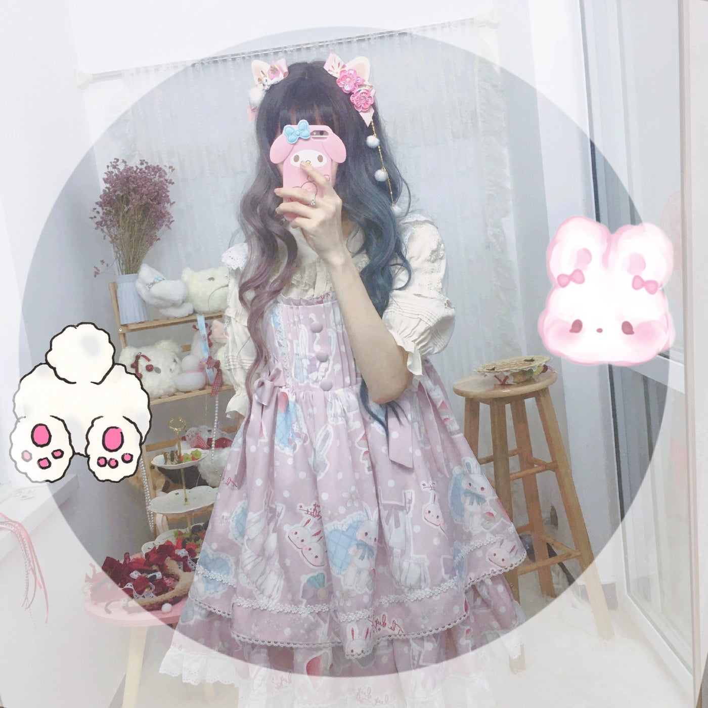 (Buyforme)Chestnut Lolita~Lolita Cat Ears Hair Clips for Daily Hanfu   