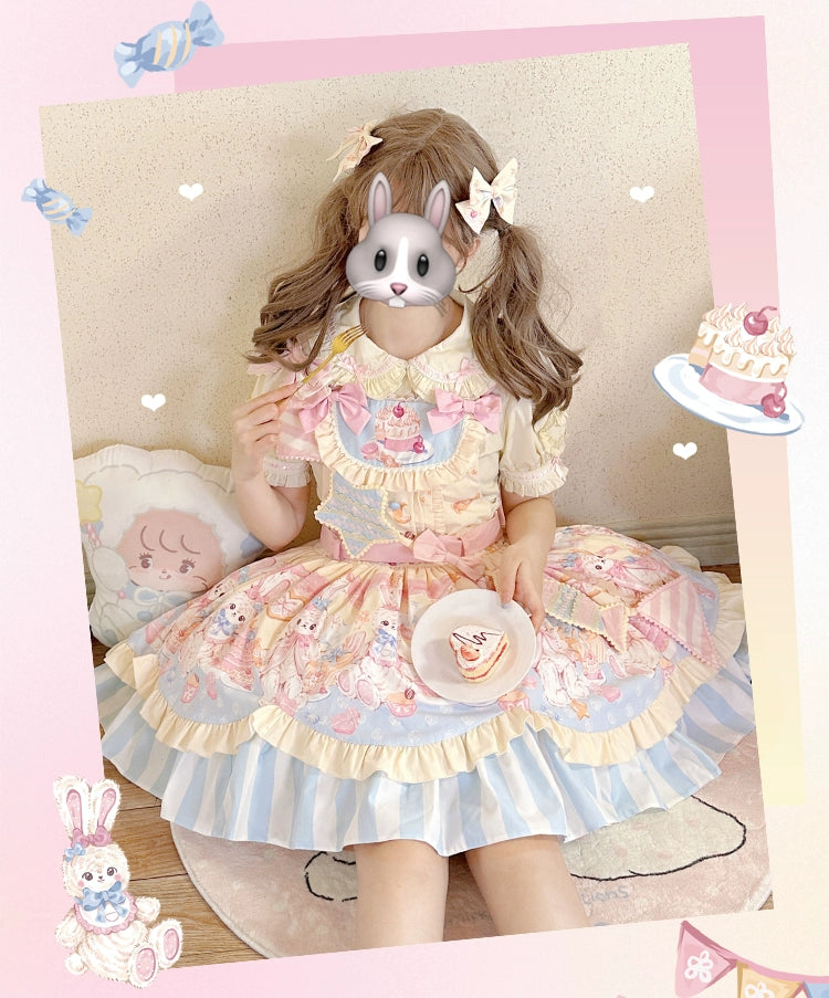 Mewroco~Party Bunny~Sweet Lolita Salopette Cute Daily Lolita Dress