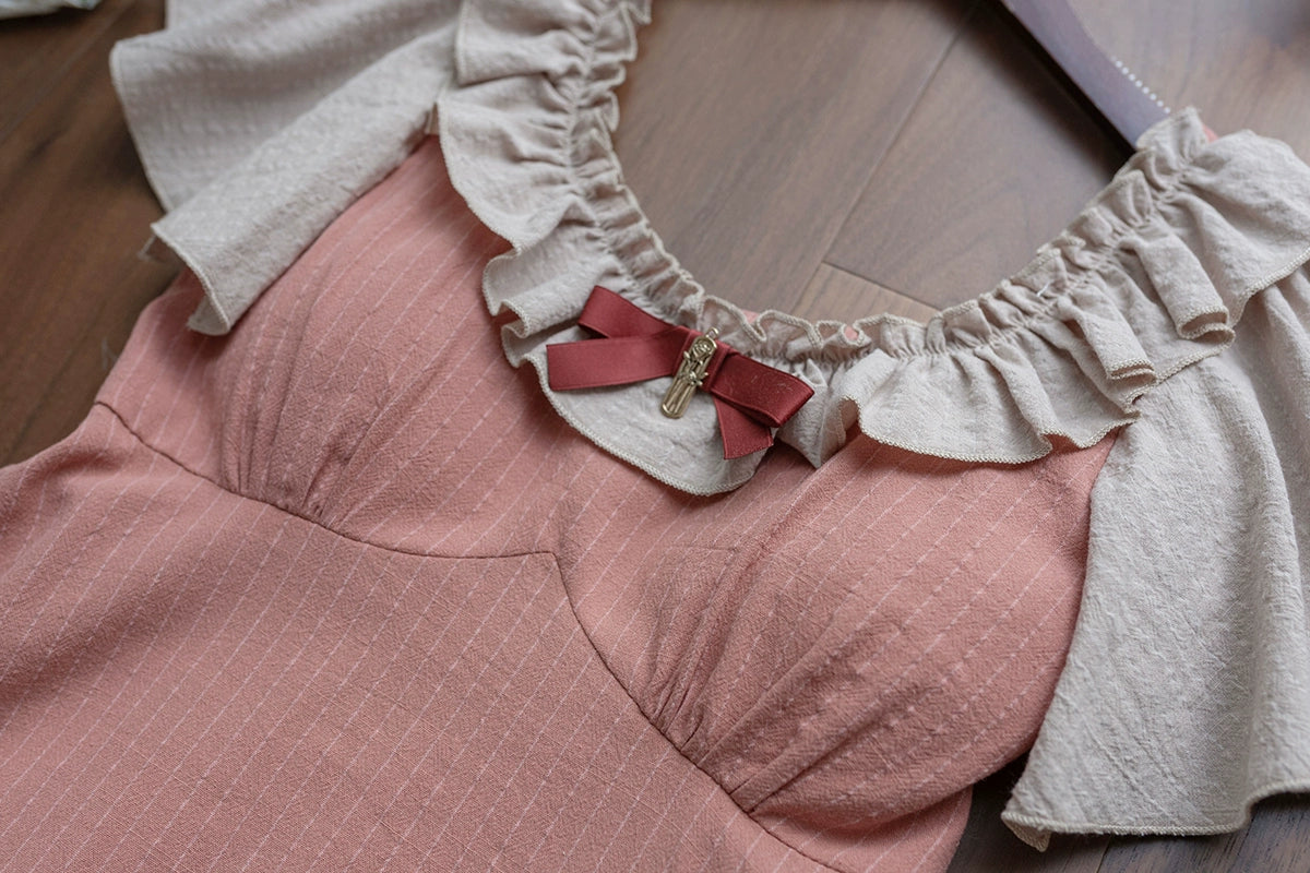 EESSILY~Cotton Plus Size Lolita OP Dress With Pockets & Detachable Bra Pads 43277:773525
