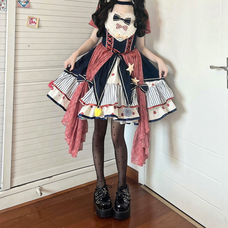 (BFM)Puppet Night~Circus Troupe~Daily Sweet Lolita Halter Dress   