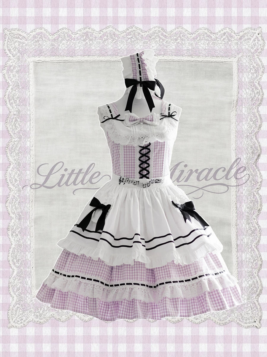 Parfait Reverie - Cotton Plaid Old School Lolita JSK Dress, Side Pockets 45731:859729