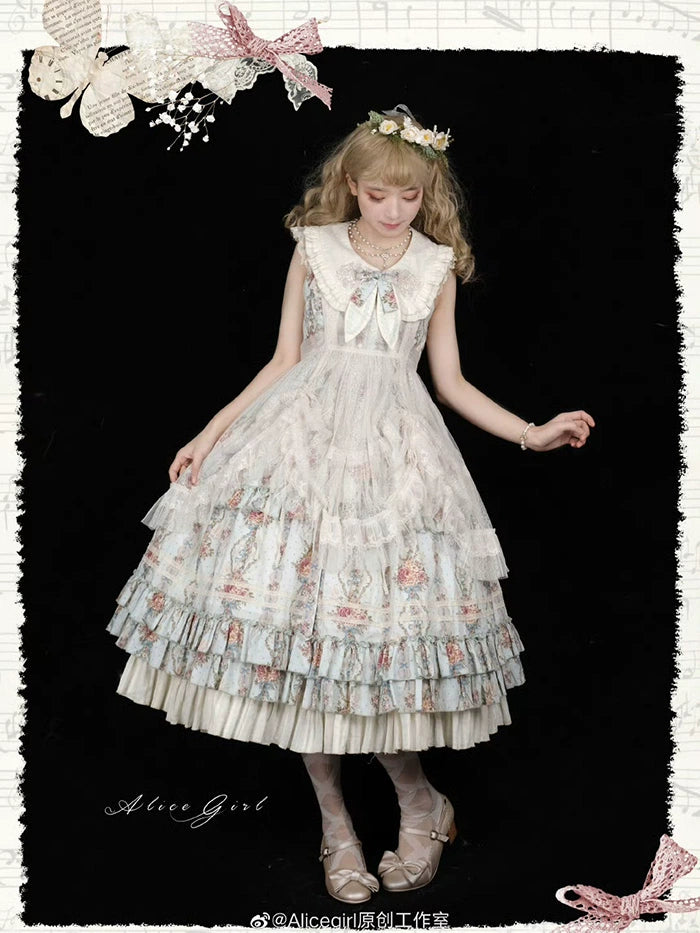 Alice Girl~Elegant Lolita Embroidered Apron with Adjustable Strap 42988:761109