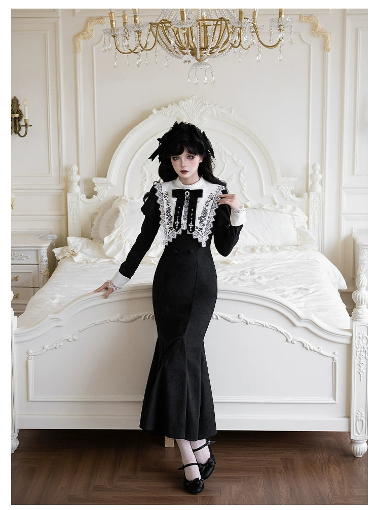 With PUJI - Rose Doll - Gothic Lolita Short OP, Mermaid Dress 44301:803483