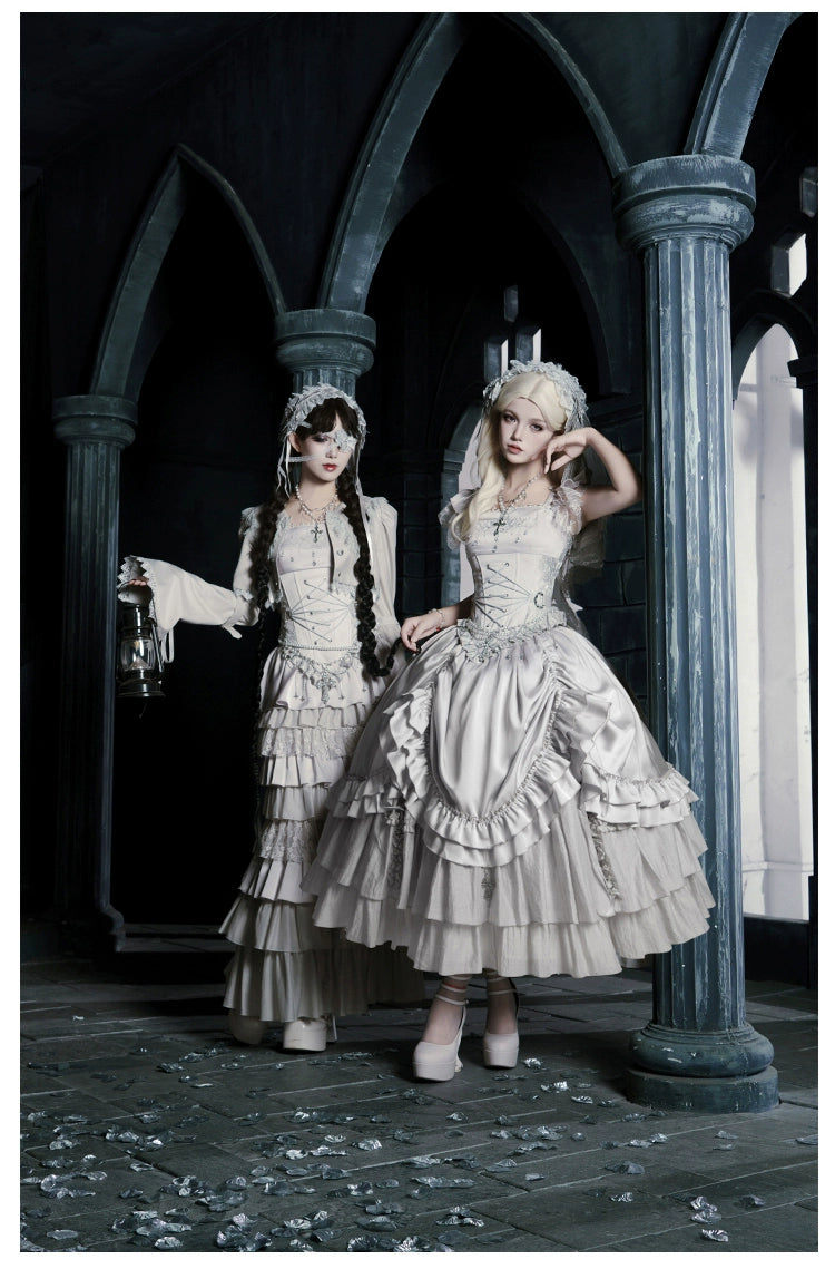 With PUJI - Letter and Poetry · Humanoid Robot - Silver Gothic Lolita Mermaid Skirt Set 43861:787630