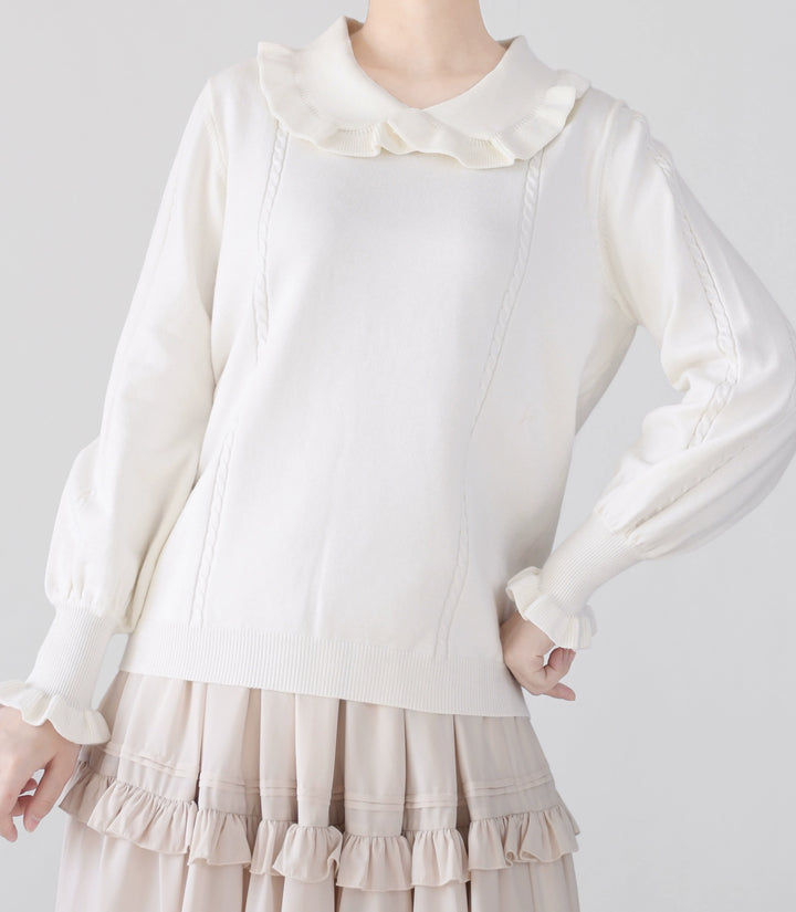 MIST~Japanese Style Lolita Sweater Puff Sleeves Knit Undershirt   