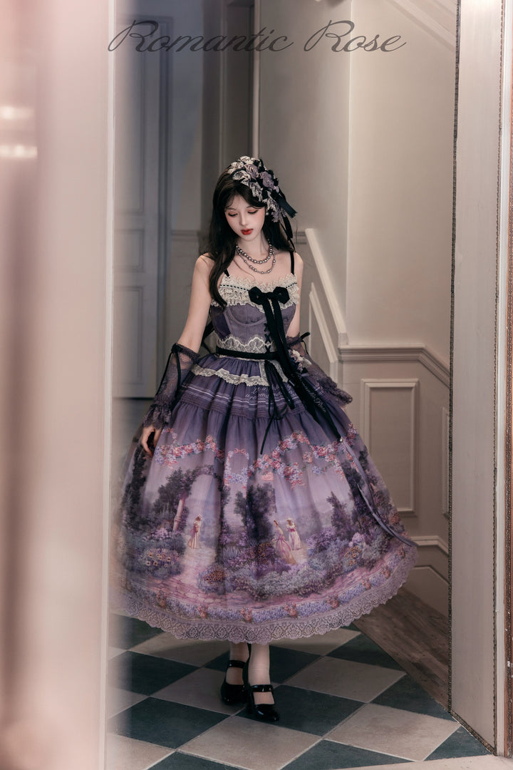 ZUOlanrichen~Romantic Rose~Classic Lolita Dress Set Printed JSK Skirt with Bodice 42157:729162