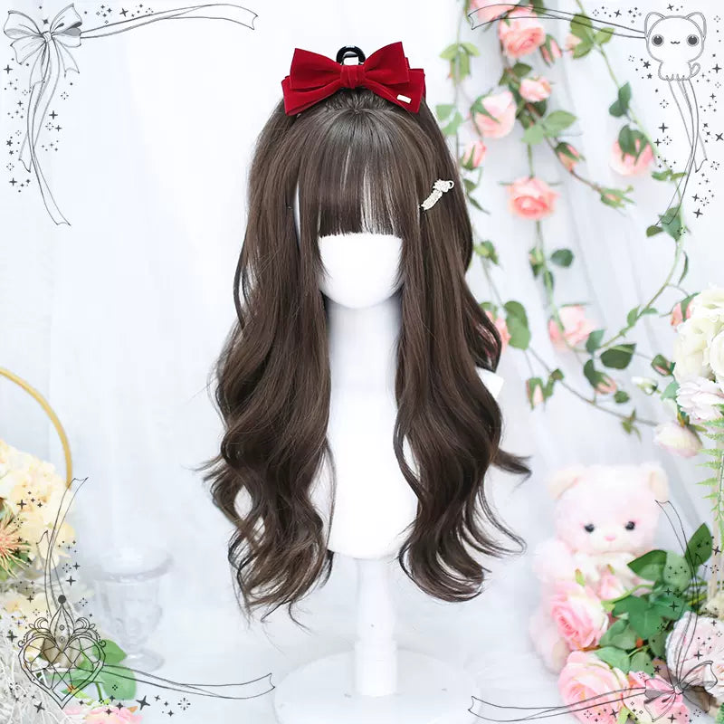 Dalao Home - Daily Long Curly Wavy Black Tea Lolita Wig cold brown