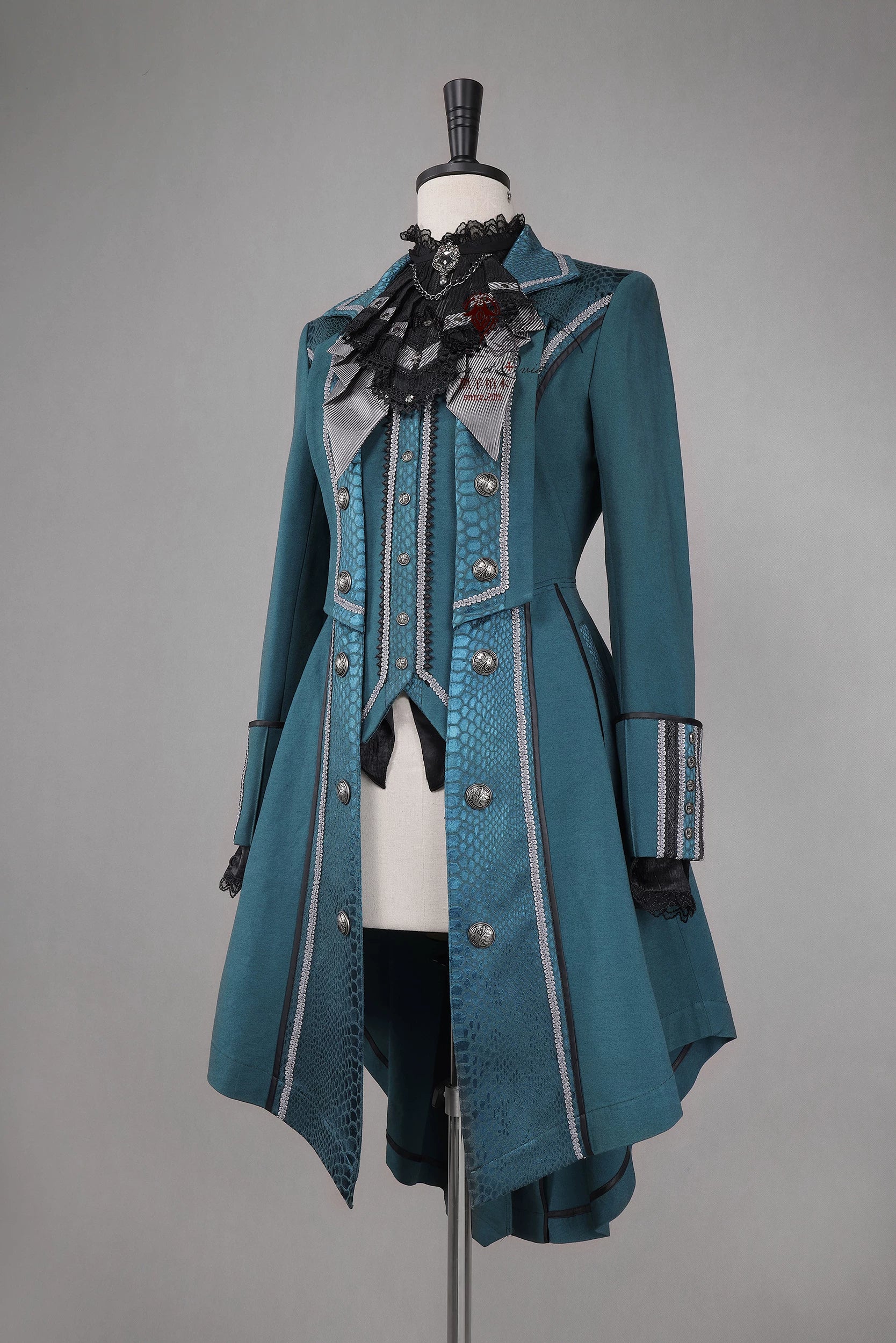 Bat Wing - Embroidery Ouji Lolita Coat, Detachable Front Panels (2XL 3XL L M S XL XS) 44433:808172