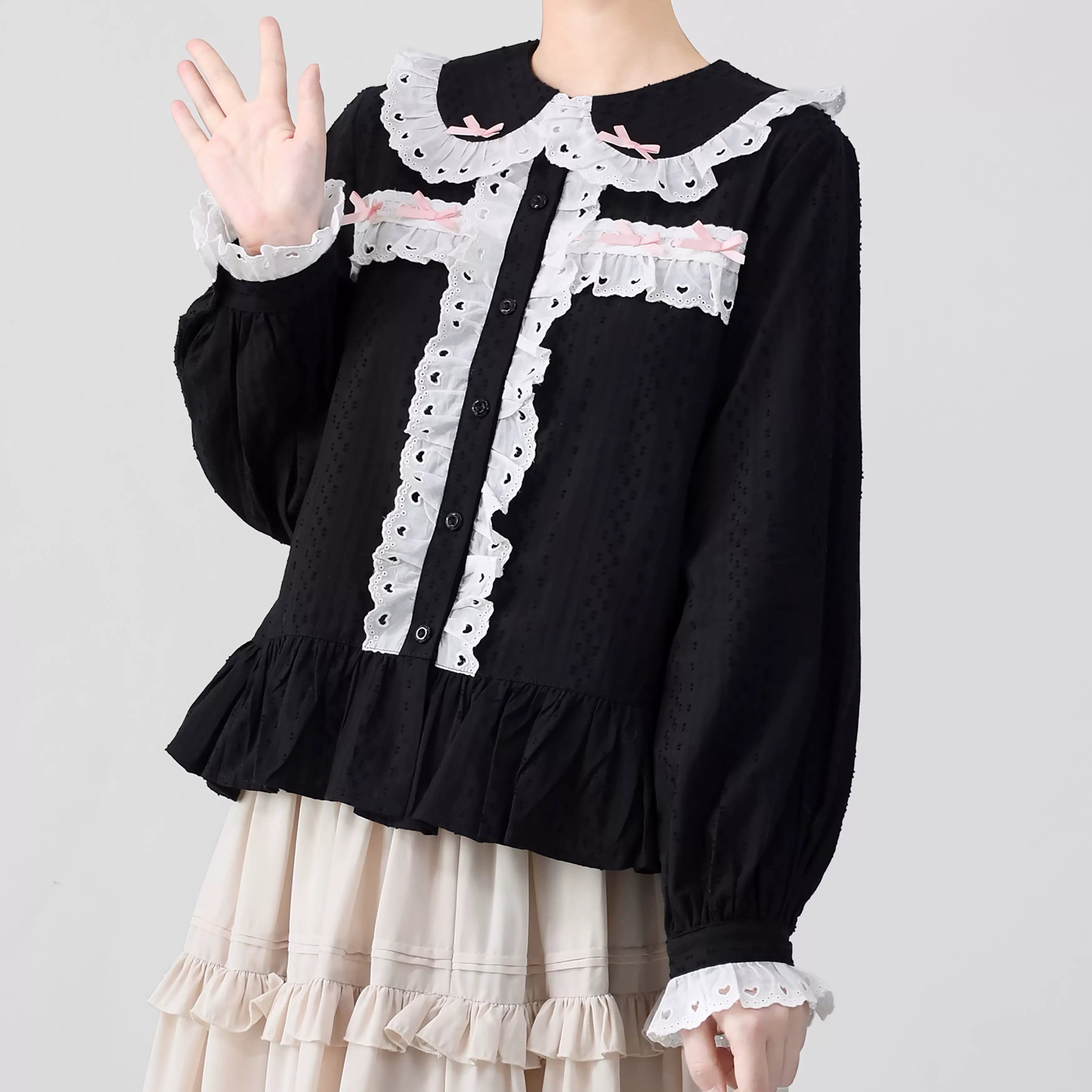 MIST~Sweet Lolita Blouse Doll Collar Multicolor 9906:578066