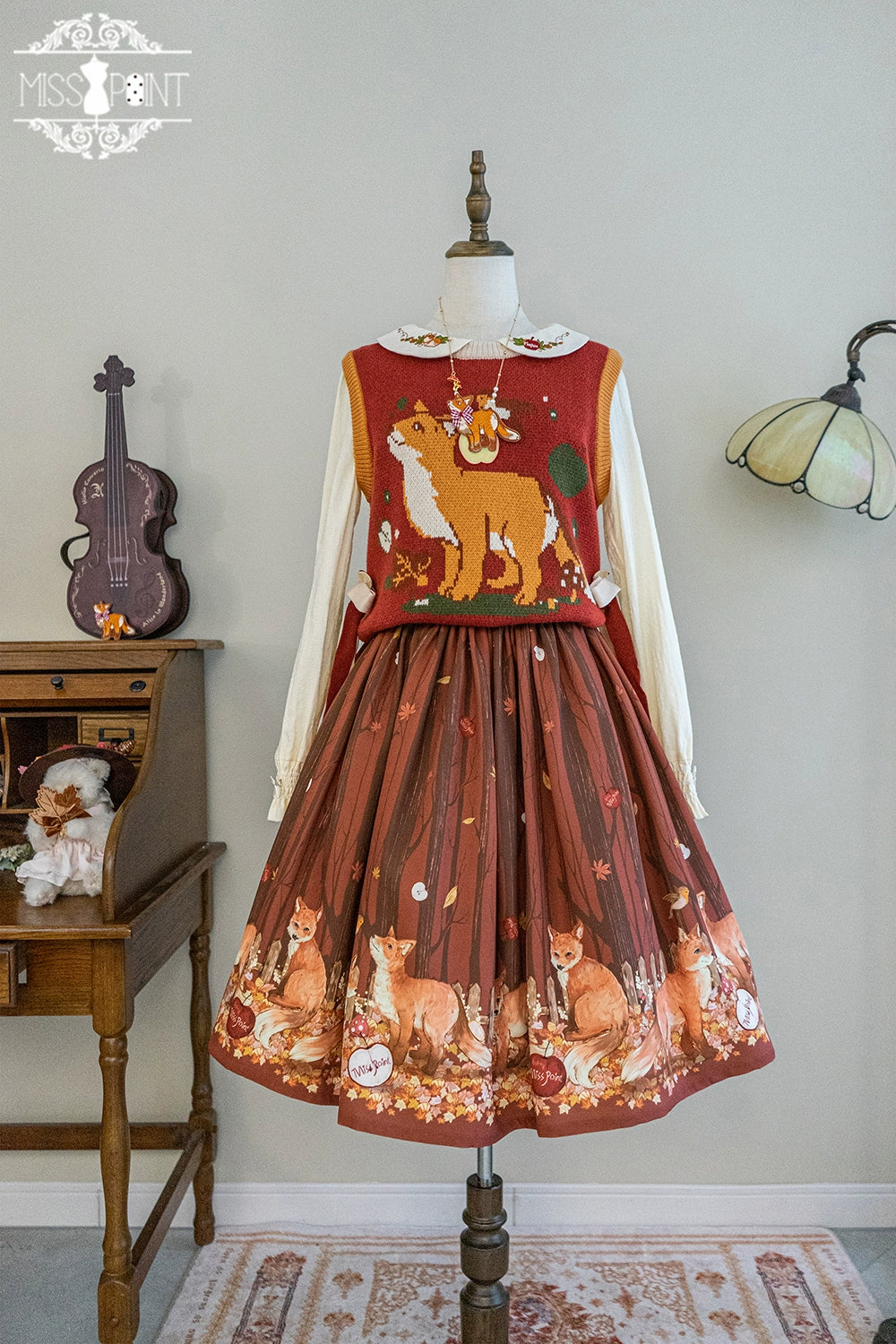 Miss Point~Fat Fox in the Forest~Elegant Lolita Skirt Detachable Chest Guard SK 37582:562286