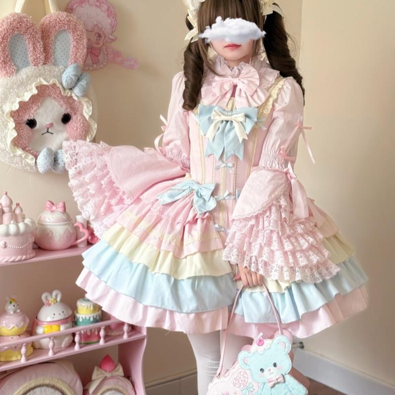 Niu Niu - Plus Size Lolita Blouse, Princess Sleeves Pink Blouse L