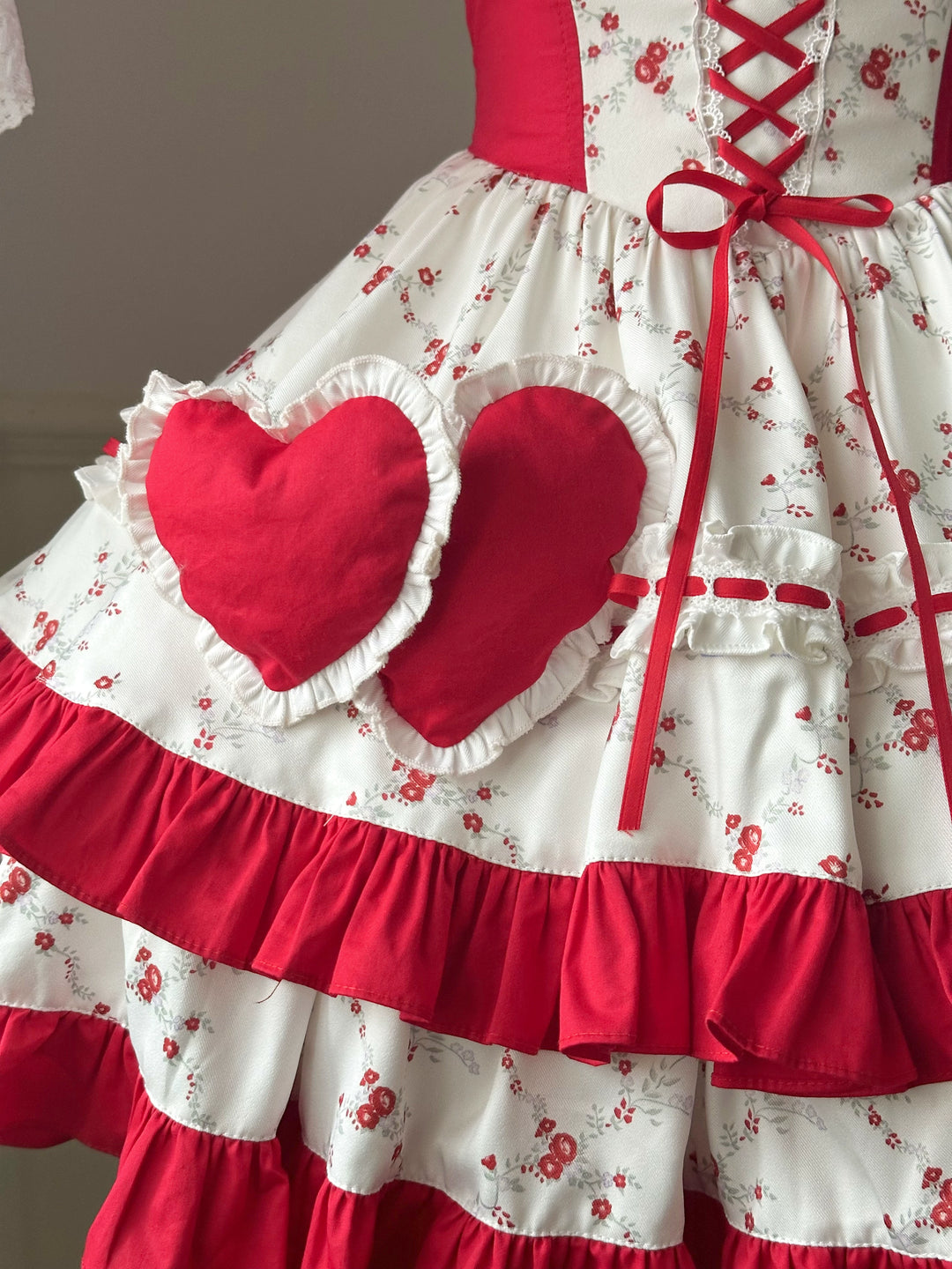 Red and white frock cheap