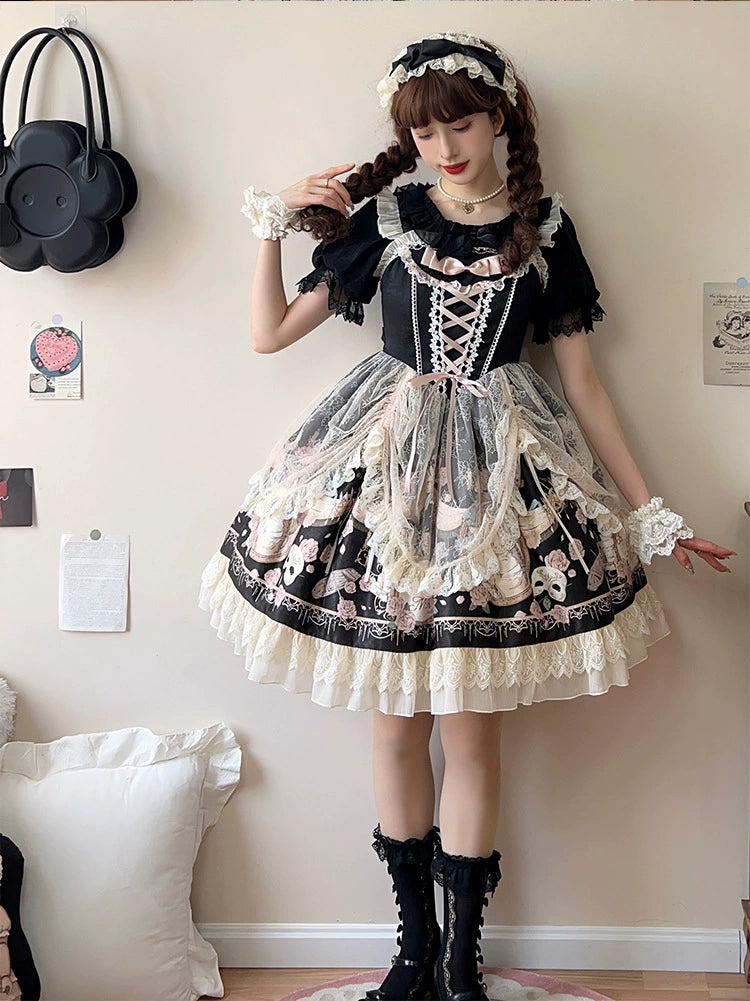 Sweet Date~Wedding Lolita Dress Bridal Elegant Retro JSK Daily Lolita Shirt   