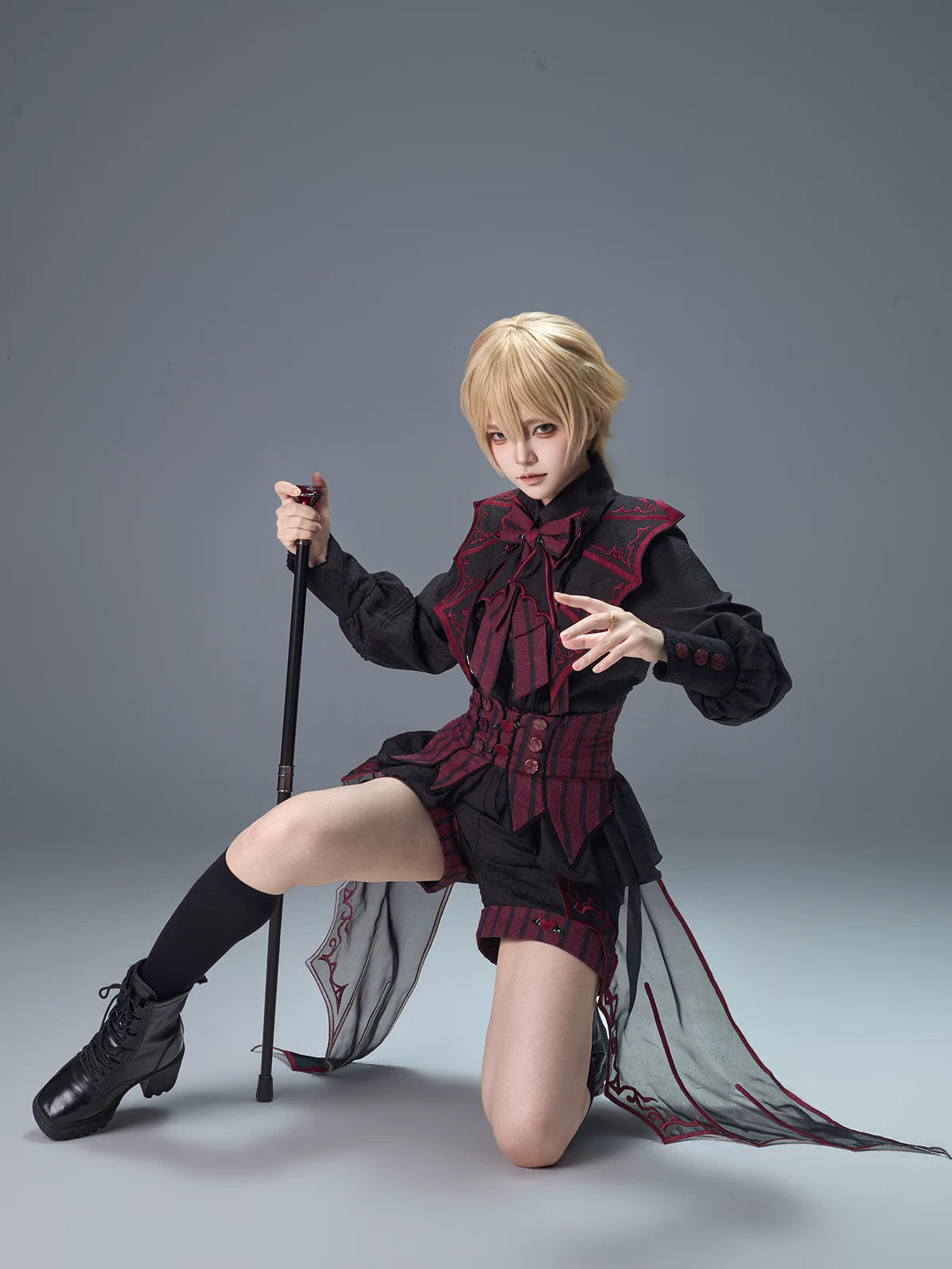 Devil's Convention - Ouji Lolita Prince Outfit Set, Bat Trailing 45744:860944