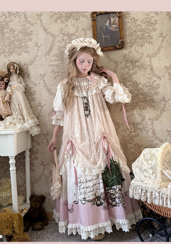 NanShengGe~Girl's Story Book~Plus Size Sweet Lolita OP Dress Two-piece Dress Suit 40704:673358