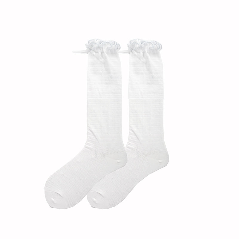 Roji Roji~Sweet Lolita Socks Cute Cotton Lolita Stockings Polka Dot free size White calf socks 