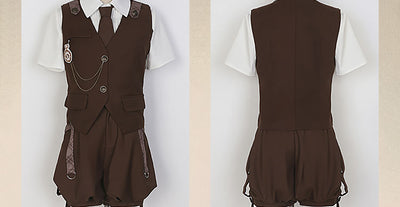 Letters from Unknown Star~Ouji Lolita Brown Short Set   