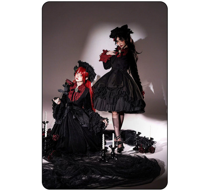 Susin Lolita~Moonlit Rose~Gothic Lolita OP Dress Winter Wool Lolita Overcoat   