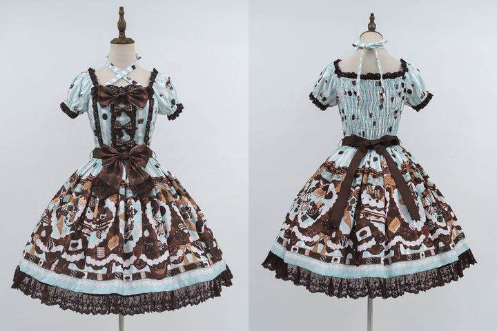 Nn Star~Royal Chocolate 2.0~Sweet Lolita Dress Suit Cute Print Lolita OP and JSK