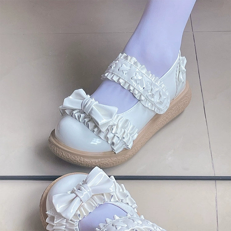 Fairy Godmother~Cute Lolita Shoes Bow Candy-Colored Lolita Flat Shoes   