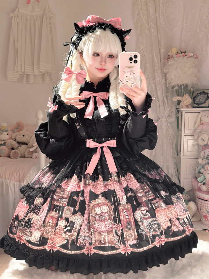 Uncle Wall Original~Missing Lamb Case~Gothic Lolita Dress Set with Sheep Prints 42971:760789