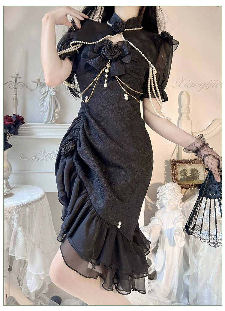 Melonshow - Chinese Style Lolita Dress - Camellia 2.0 Cheongsam Mermaid JSK