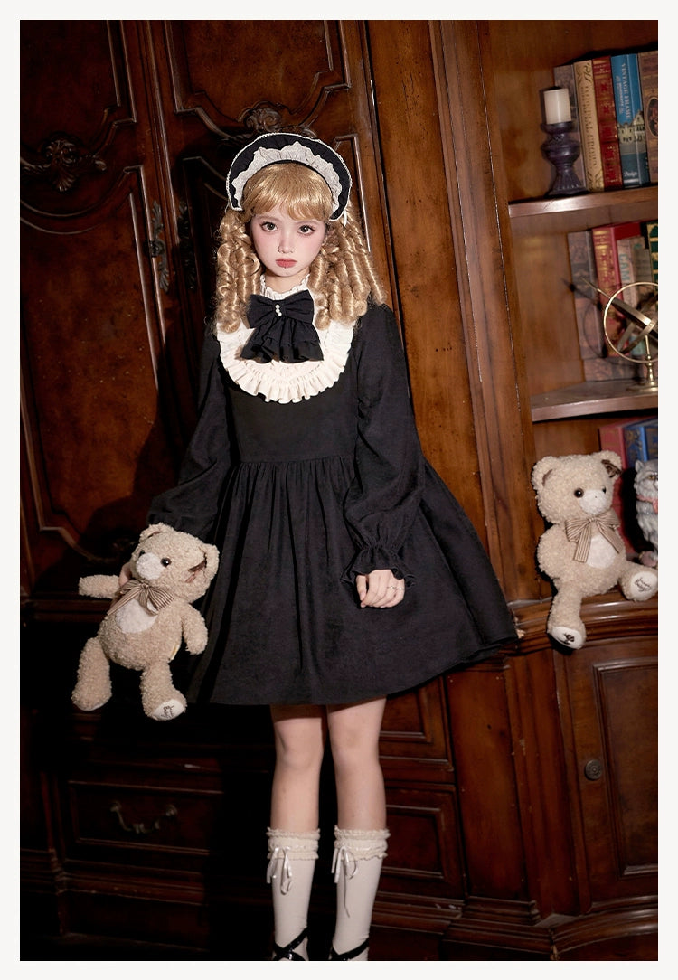 With PUJI~Twilight Choir~Twin Lolita OP Suit Loose Version Dress with Apron