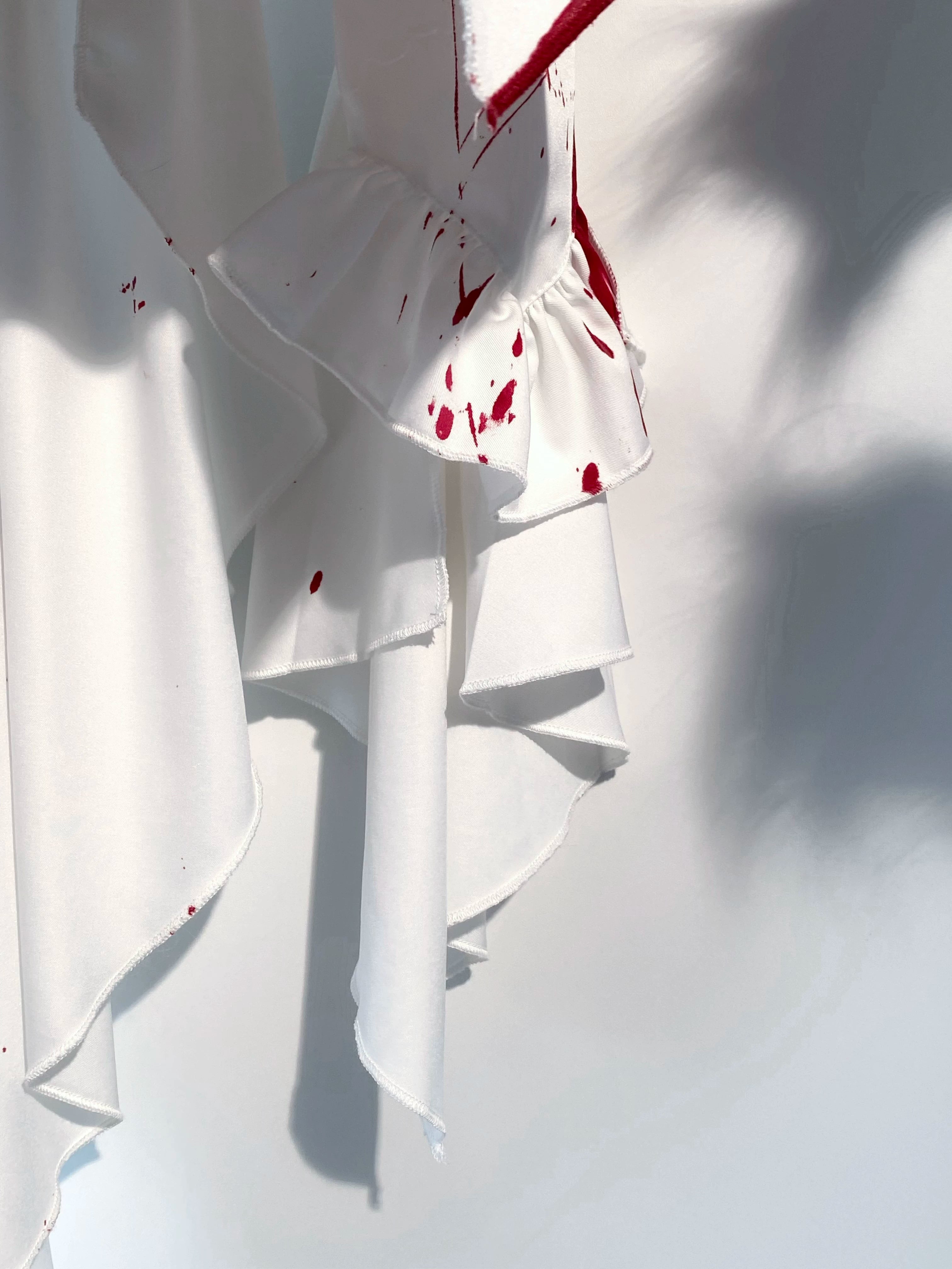 Echo of Deep Sea - Satin Ouji Lolita Trailing Blouse, Solid or Blood Stain Style 45666:857865