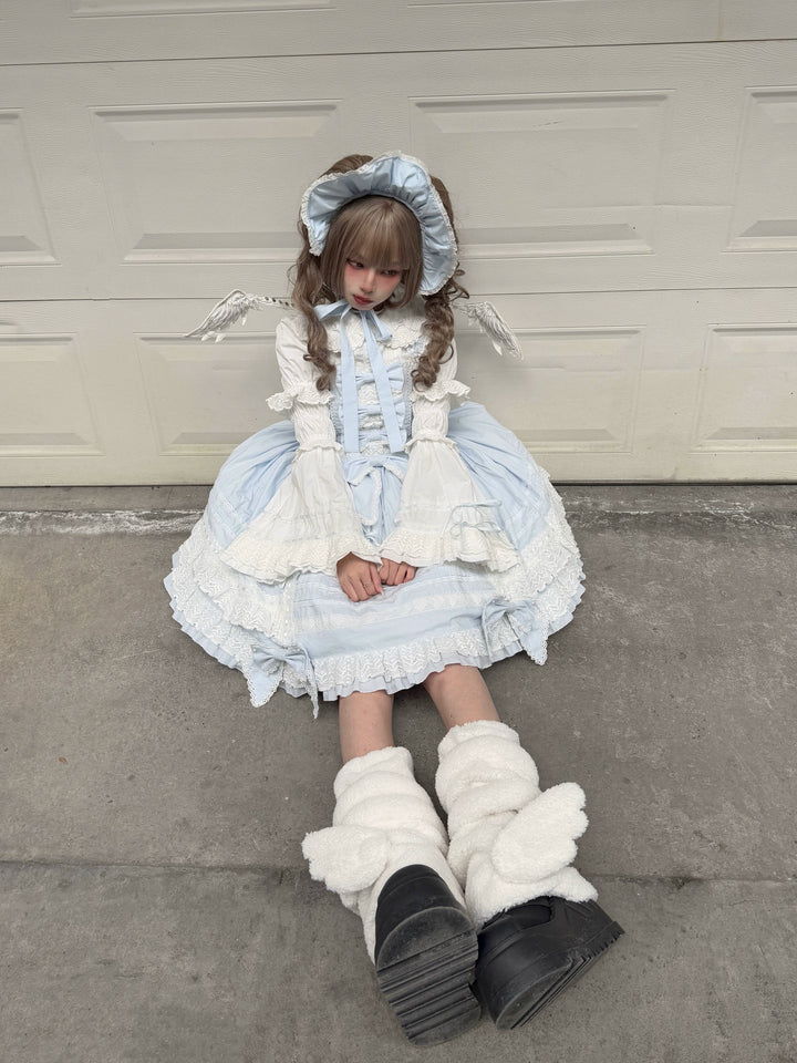 AerialCat~Layered Puffy~Old School Lolita JSK Cotton Vintage Cake Dress