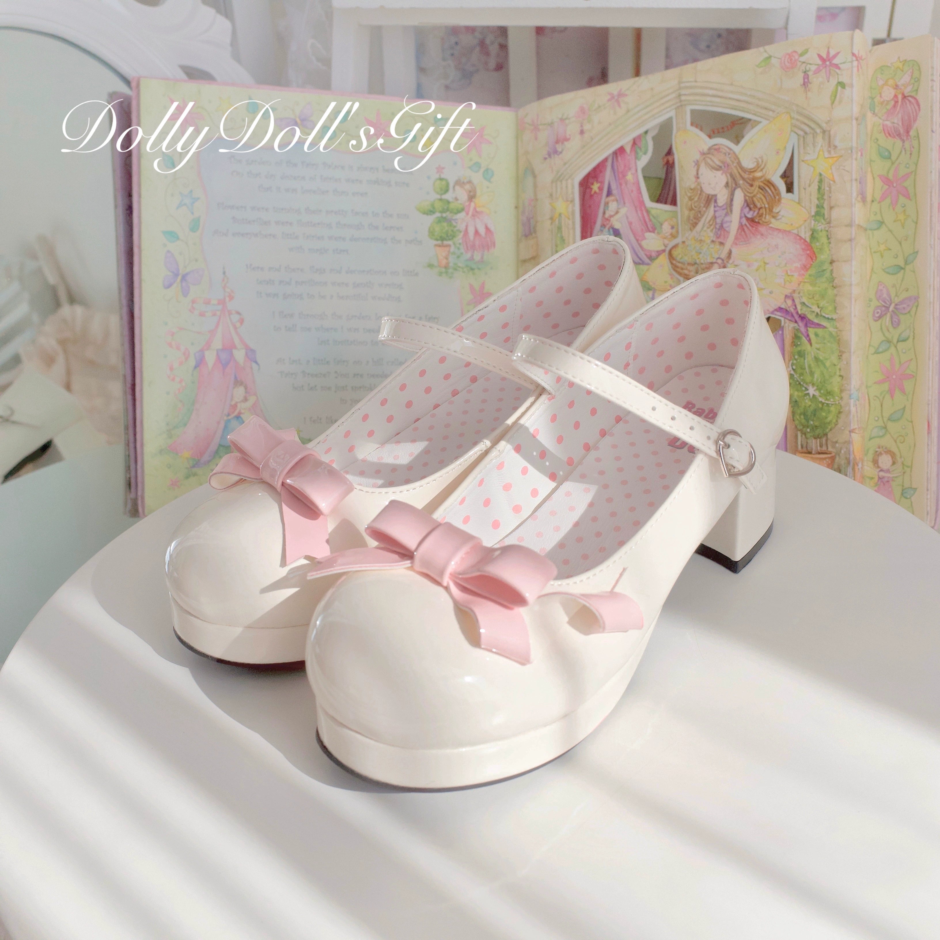 Dolly Doll~Lovers' Gift~Round Toe Middle Heel Mary Jane Lolita Shoes 34 WIHTE (34 35 36 37 38 39 40 41 / WIHTE) 32678:397914