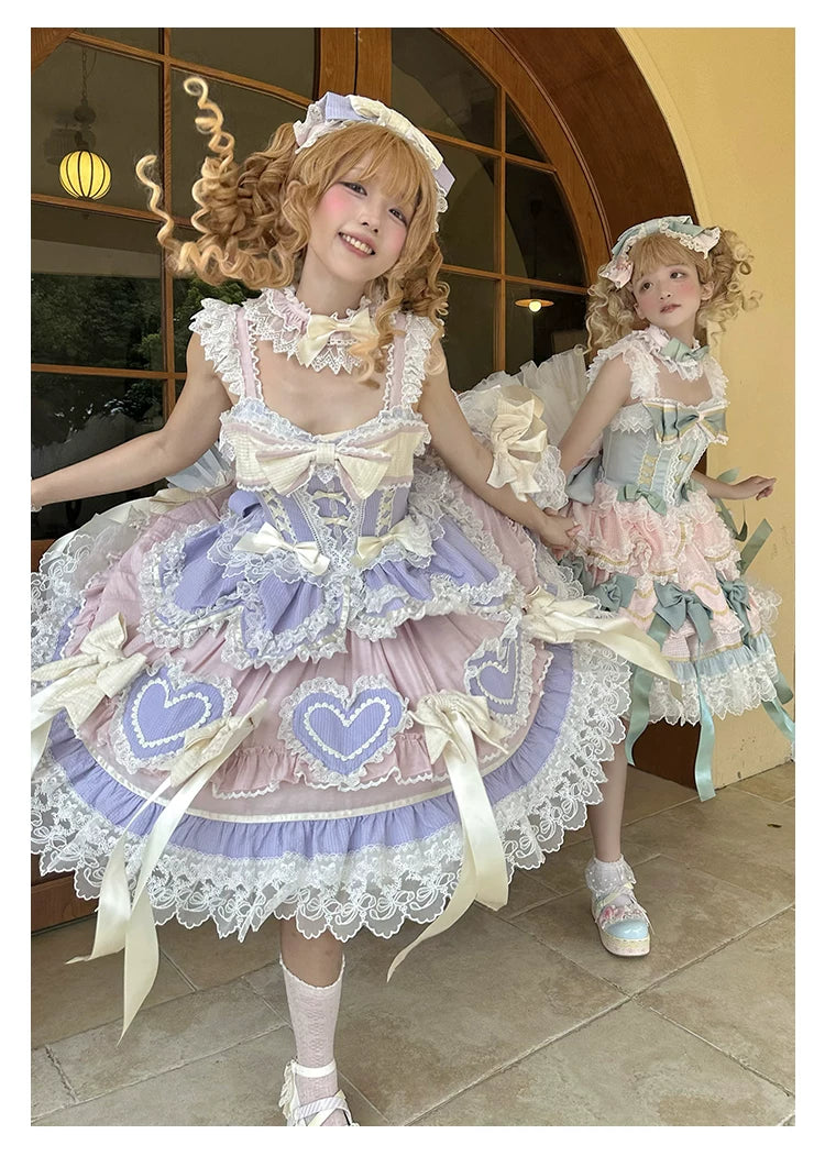 Dream Melody - Gorgeous Sweet Lolita JSK Dress, Lace & Bows 44442:809755