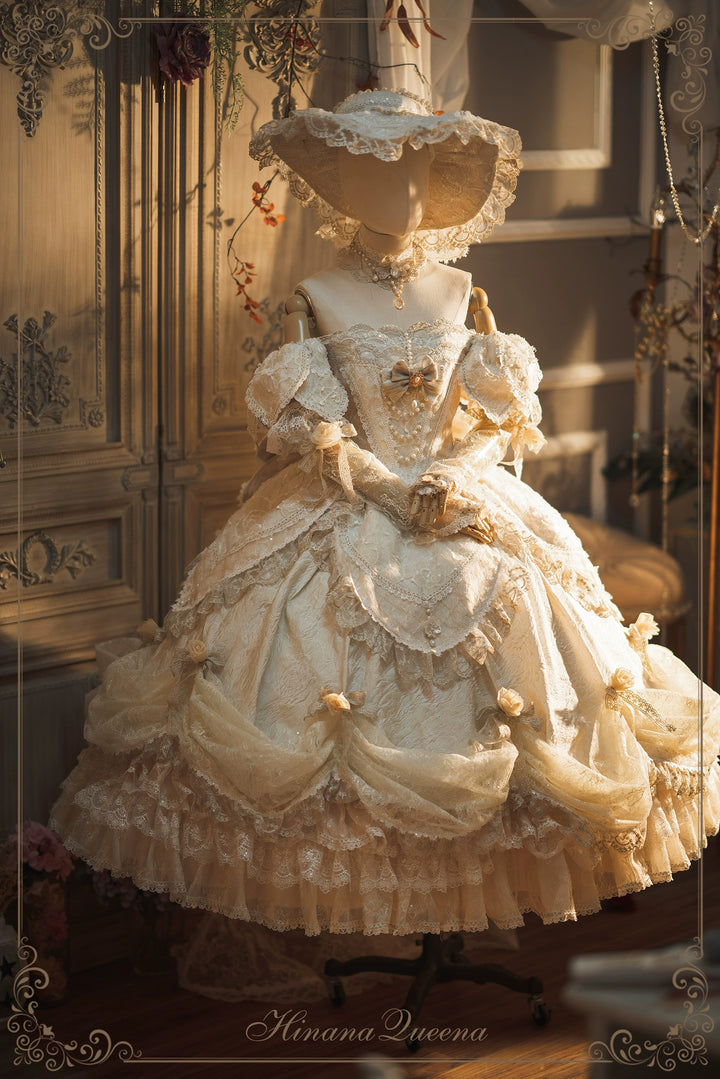 HinanaQueena~With Belle~Bridal Lolita Dress Accessory Set Top Hat and Trailing 41992:722570