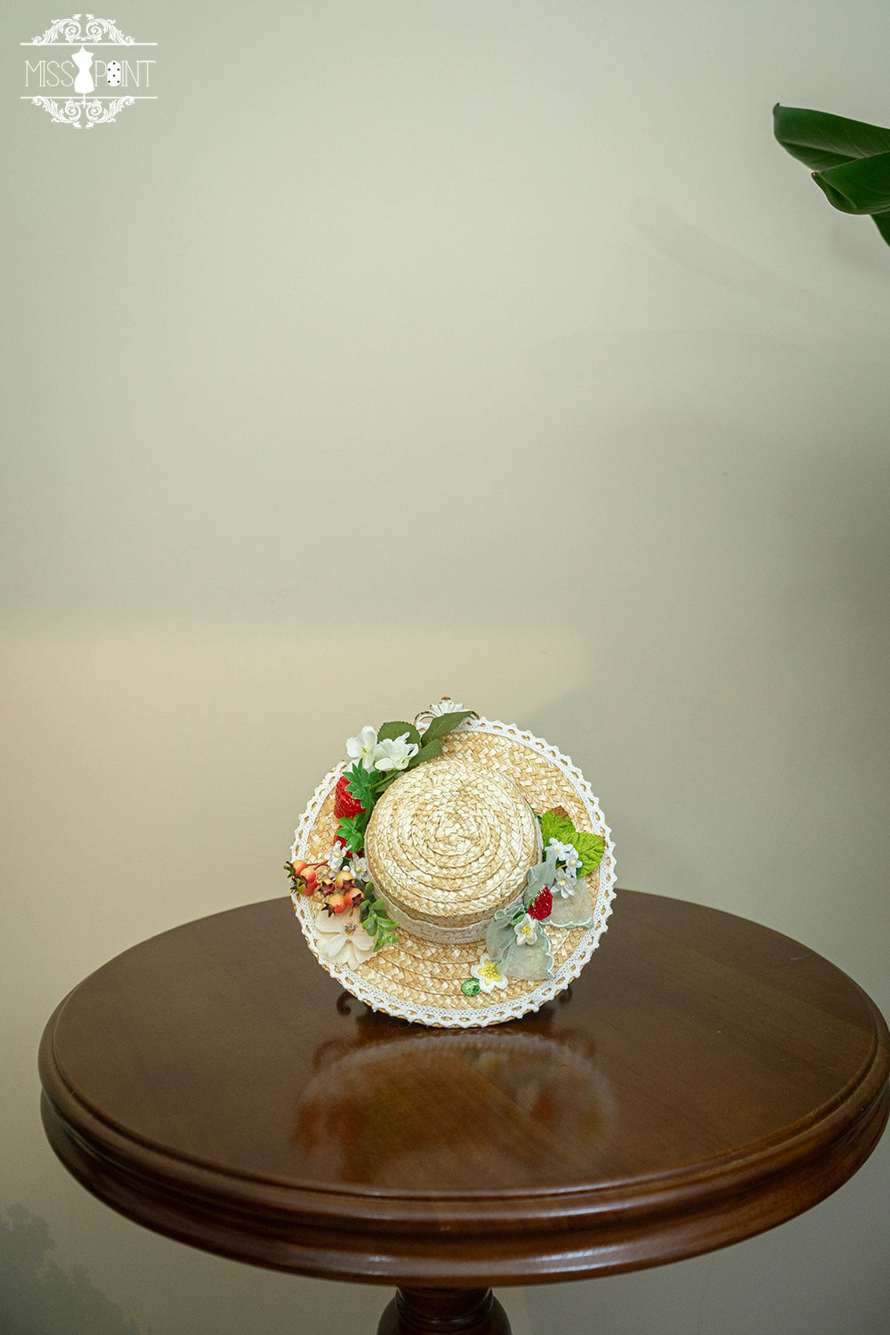(Buyforme)Miss Point~ Forest Lolita Small Straw Hat Clip KC Accessory small straw hat