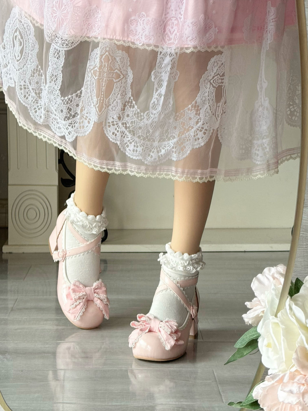 Pure Tea For Dream~Cotton Cutie~Sweet Lolita Shoes Low and Medium Heel Shoes with Bow