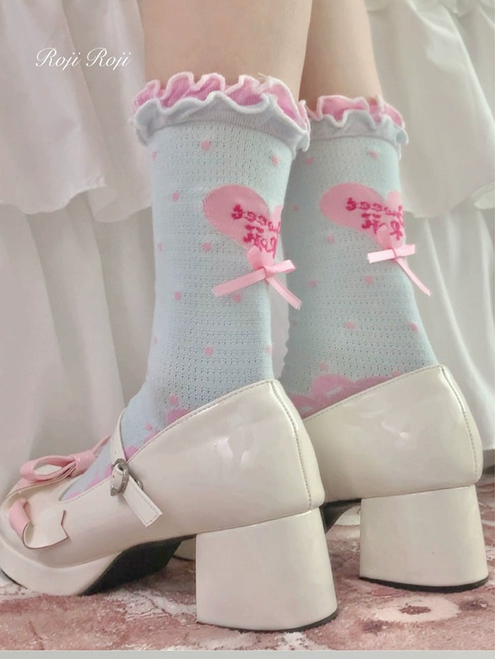 Roji Roji~Sweet Lolita Socks Cute Lolita Short Socks With Polka Dot   