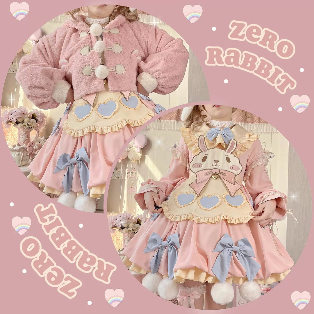 Cute Girl~Zero Card Rabbit~Kawaii Lolita OP Dress Long Sleeve Dress 34768:466258