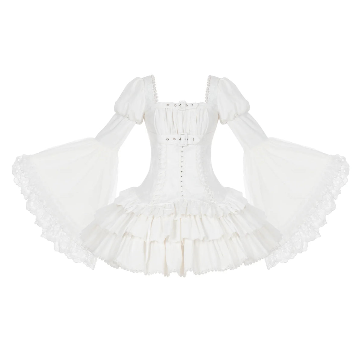 White Night Feather - Gothic Lolita OP Dress & Leg Warmers Set, Angel Cross Theme (L M S) 46055:873980