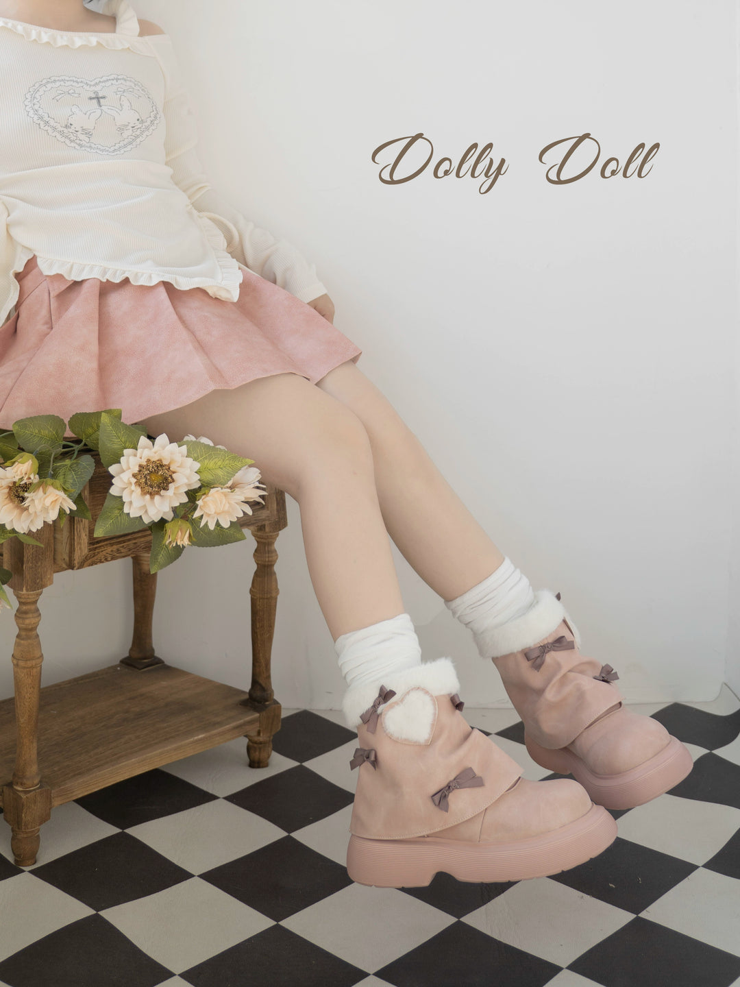 Dolly Doll~Ponyo~Winter Casual Lolita Boots Bow Thick Sole Shoes   