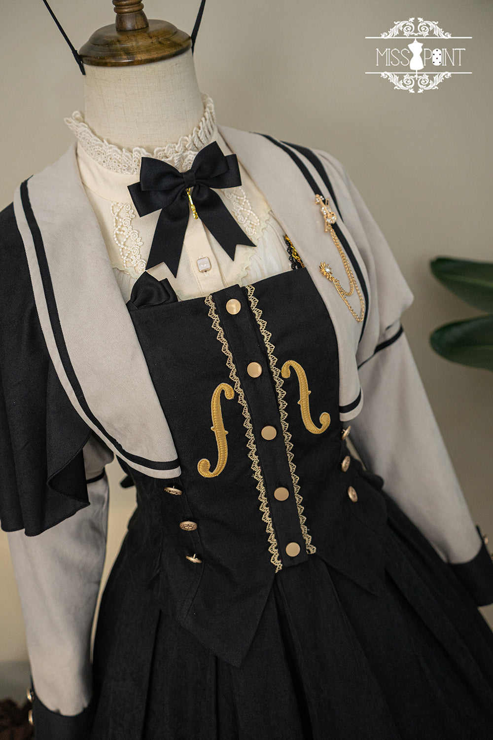 (BFM)Miss Point~ Elegant Lolita Coat~Golden Movement Customized Short Coat XS Black (2XL L M S XL XS / Black) 32246:378116