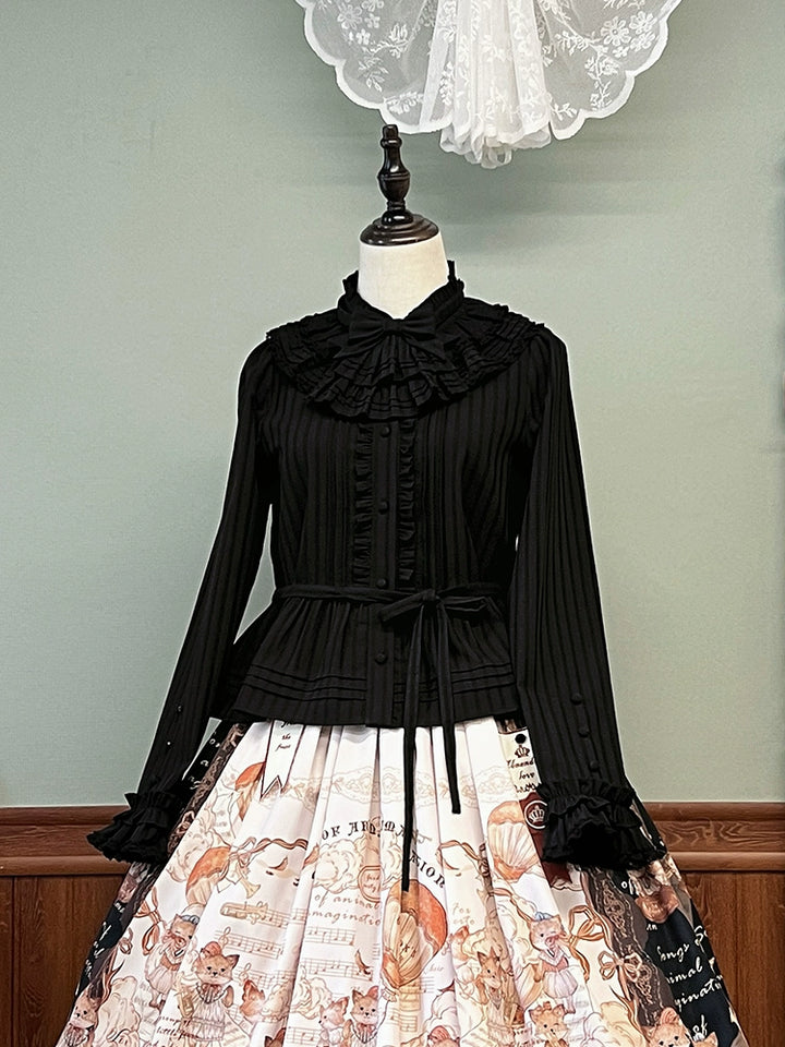 Alice Girl~Fox Band~Sweet Lolita Shirt with Bow Jabot 41280:689938