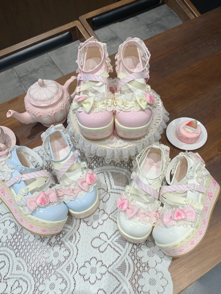 Aimee~Strawberry Limited~Sweet Lolita Platform Shoes Girlish Shoes   