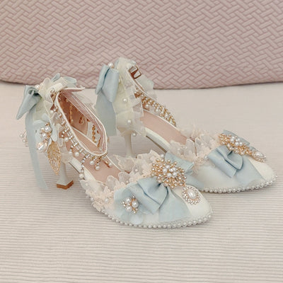 Cat Fairy~Gorgeous Lolita Tea Party Necklace, High Heels Shoes and BNT Hat light blue shoes  
