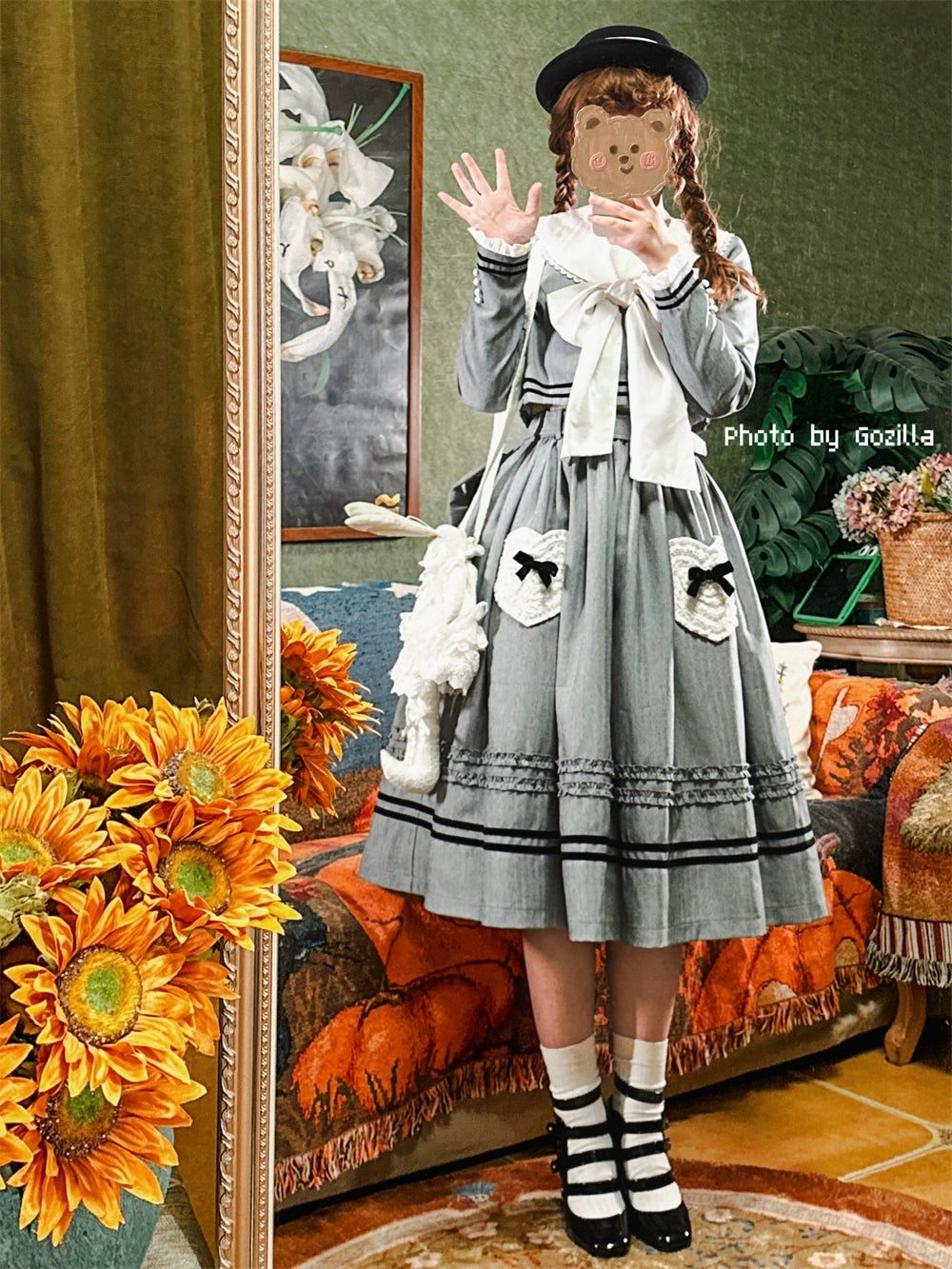 Blessing Cat~Vintage Lolita Dress Set Spring Autumn Elegant Lolita Set   