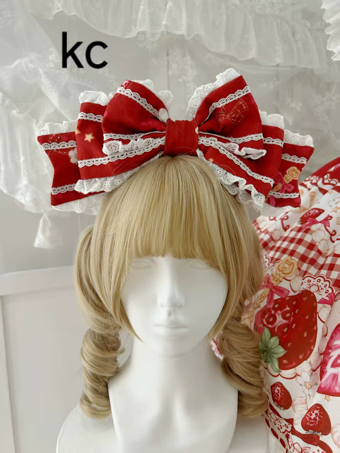 Plaid Strawberry Jam - Sweet Lolita Strawberry Printed JSK Dress (L M S) 45545:852979