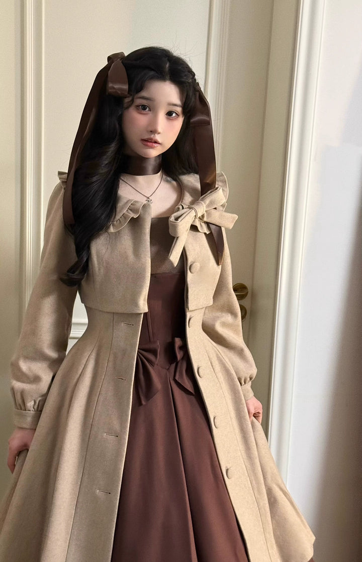 Sweet Wood~Winter Classic Lolita Coat Suit Woolen Plus Size Outerwear