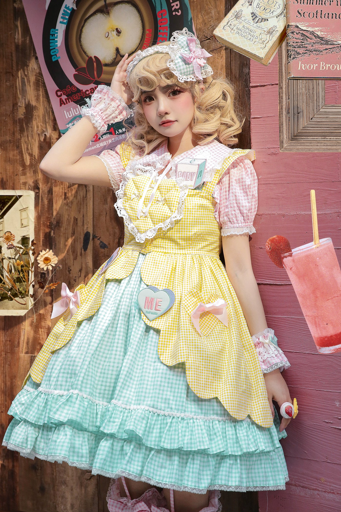 (BFM)Fluff Mollie~Bean Breakfast~Sweet Lolita Overskirt Daily Daily Petaled Skirt 2.0 Yellow  