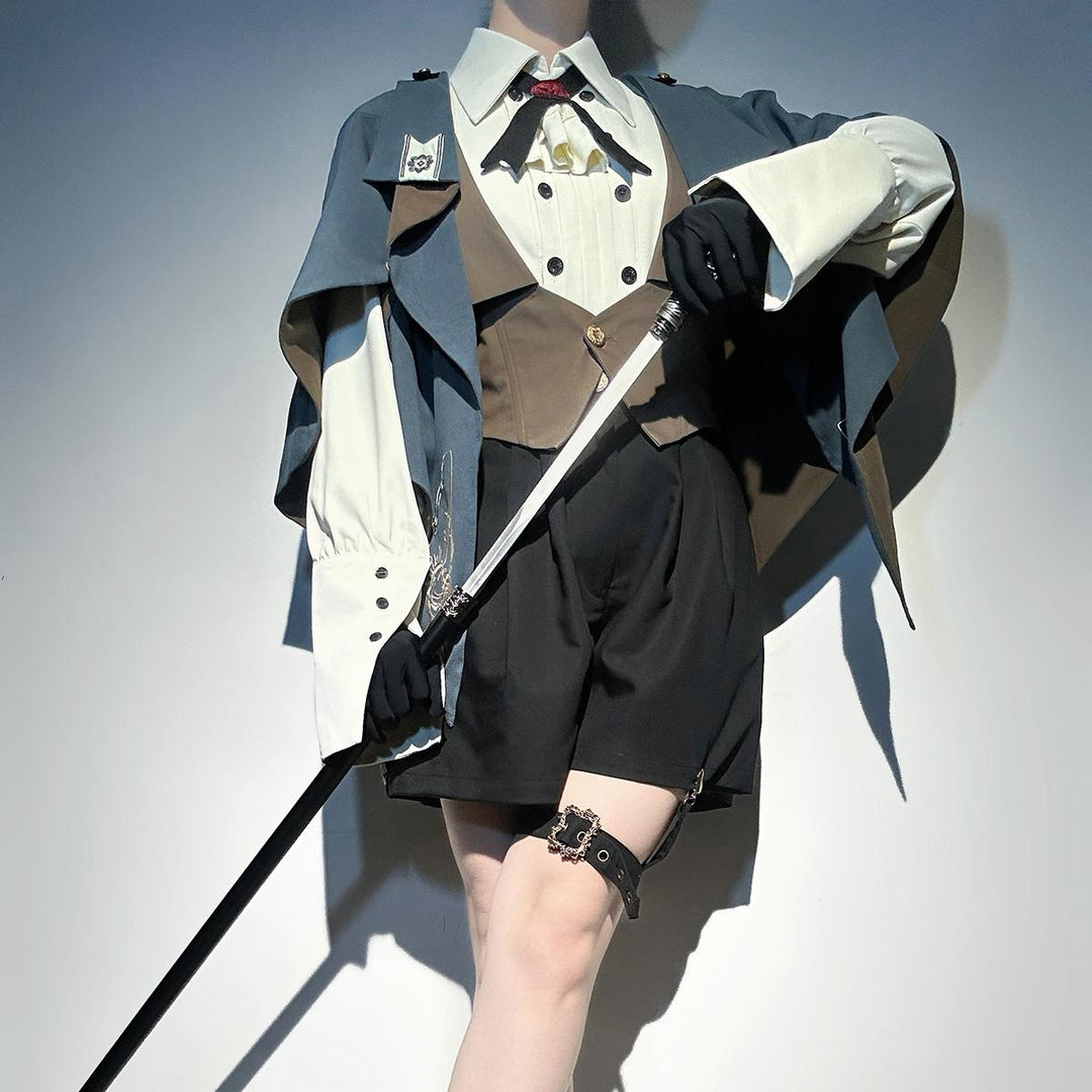 Designer's Gift~Narrative Poem~Ouji Lolita Shorts Suit with Shirt Cape and Vest