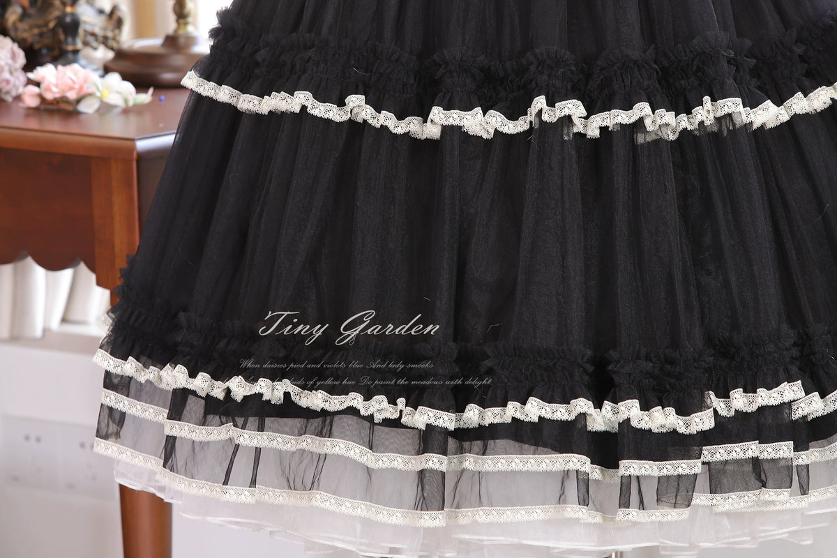 Jardin Garden - Classic Lolita Tulle Underskirt, Tiered Ruffles 45926:868474