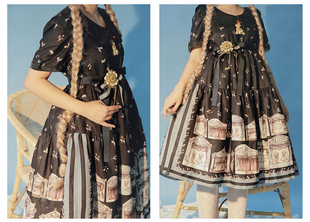 Magic Tea Party~elegant Lolita A-Line Printing OP Dress   